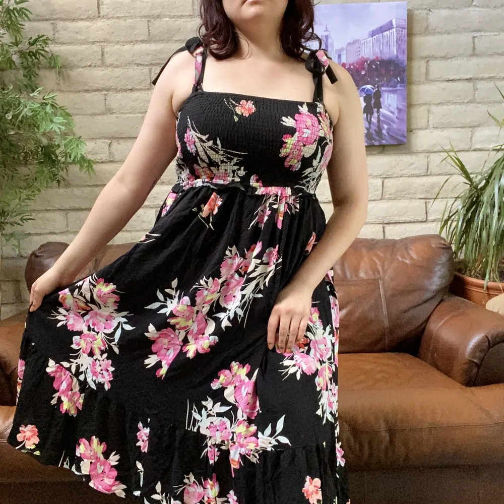1X Torrid Floral Black Sundress, photo 1 of 4