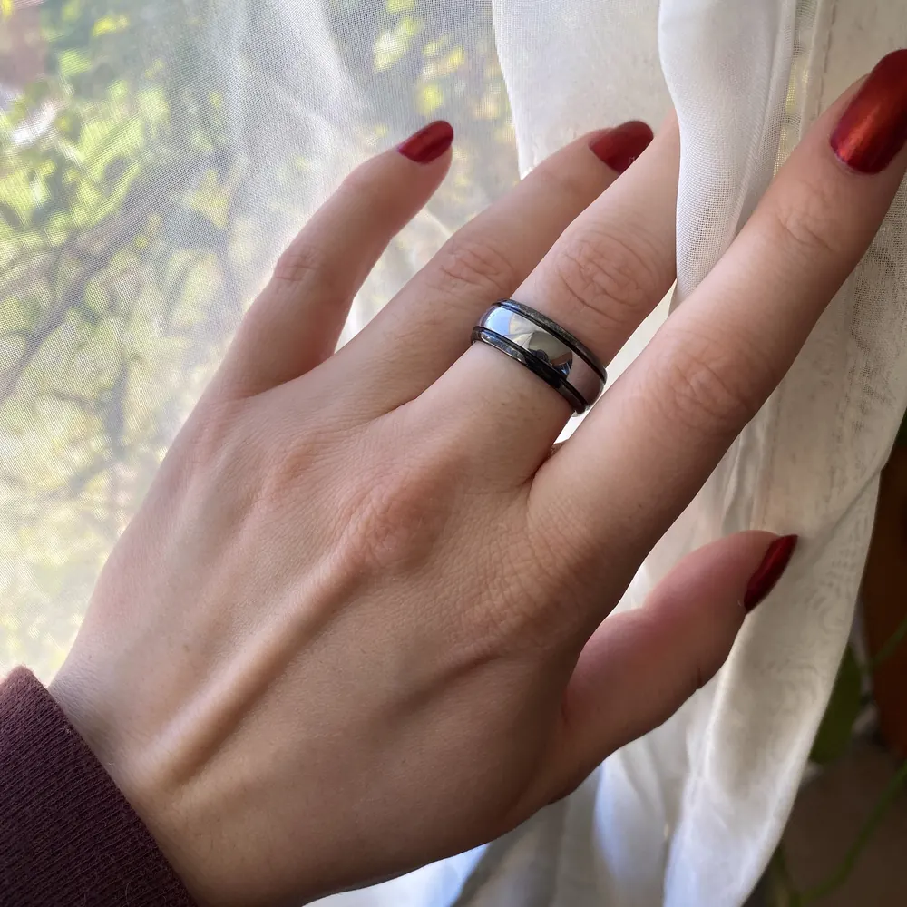Black and Grey Swiss Tungsten Ring, photo 1 of 5