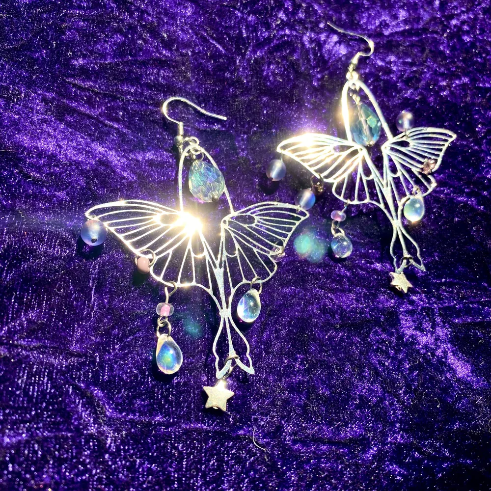 Celestial Beginnings Midnight Moth Earrings, photo 1 of 12