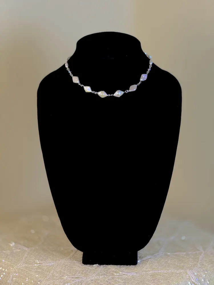 Claire's Siren Diamond Pearl Choker Necklace by Angelmade, Tucson