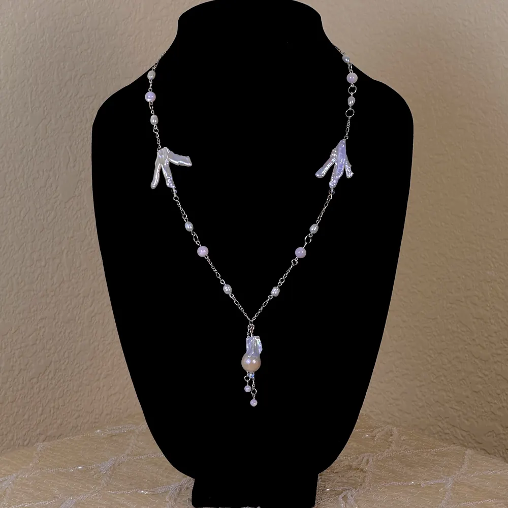 Clarice's Angel Wing Raindrop Branch Pearl Necklace by Angelmade, Tucson