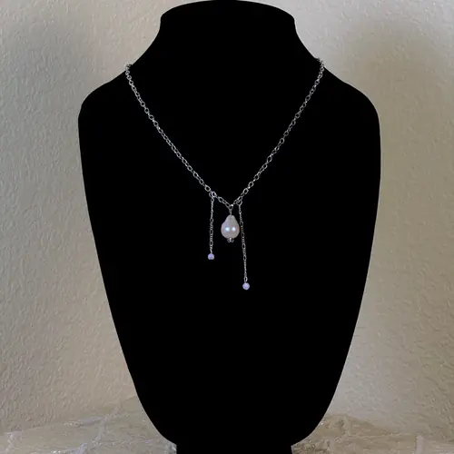 Cleo's Rainfall Baroque Pearl Necklace by Angelmade