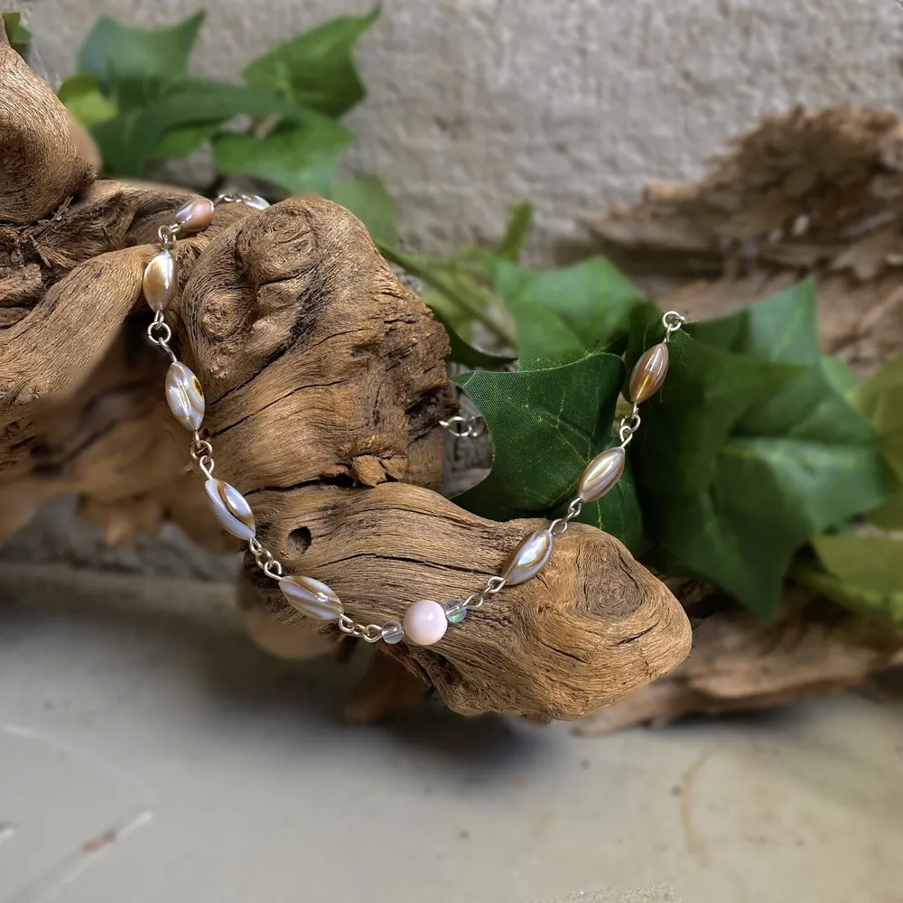 Mother of Pearl Simple Mermaid Blessing Necklace, photo 1 of 6