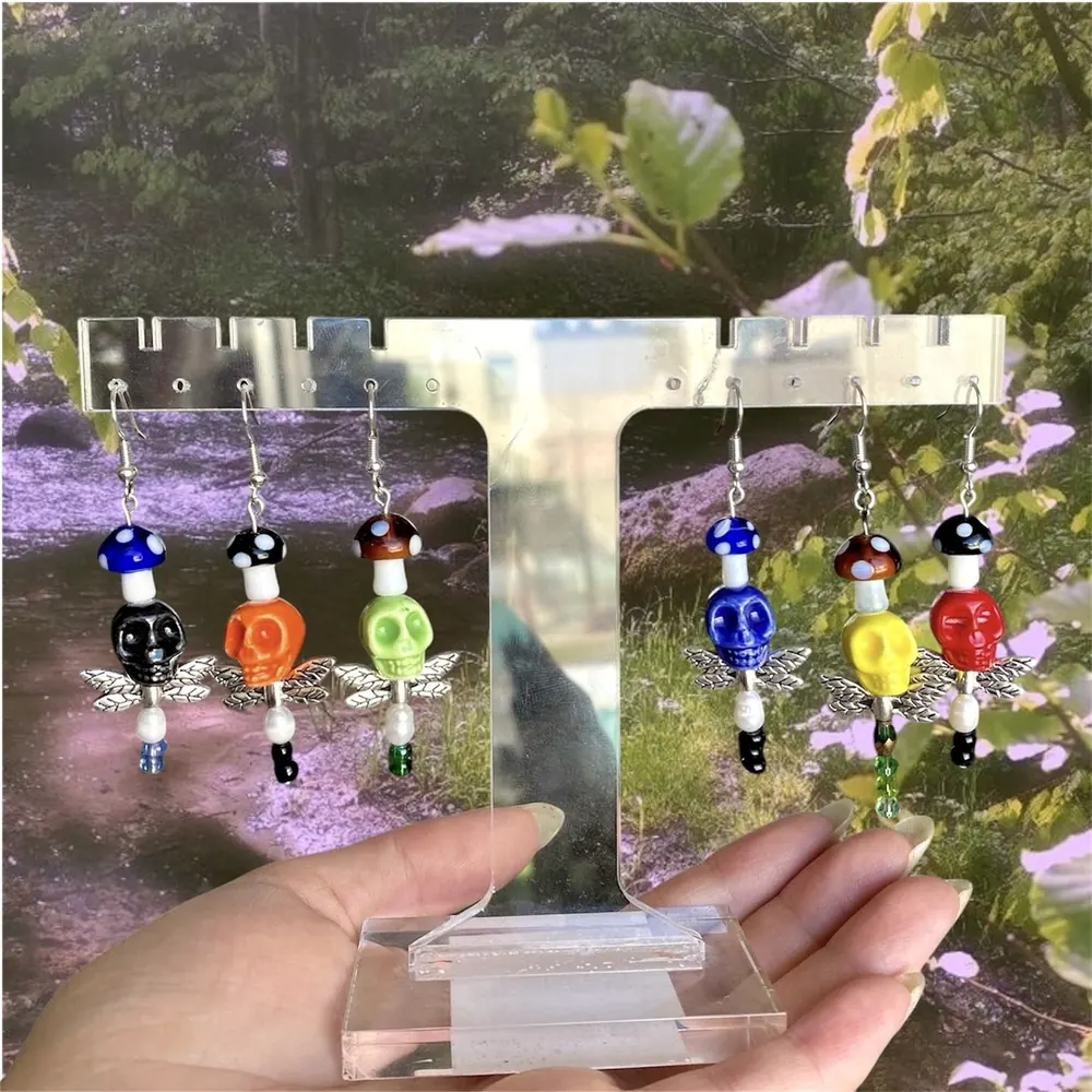 Mushroom Skull Fairy Earrings, photo 1 of 19