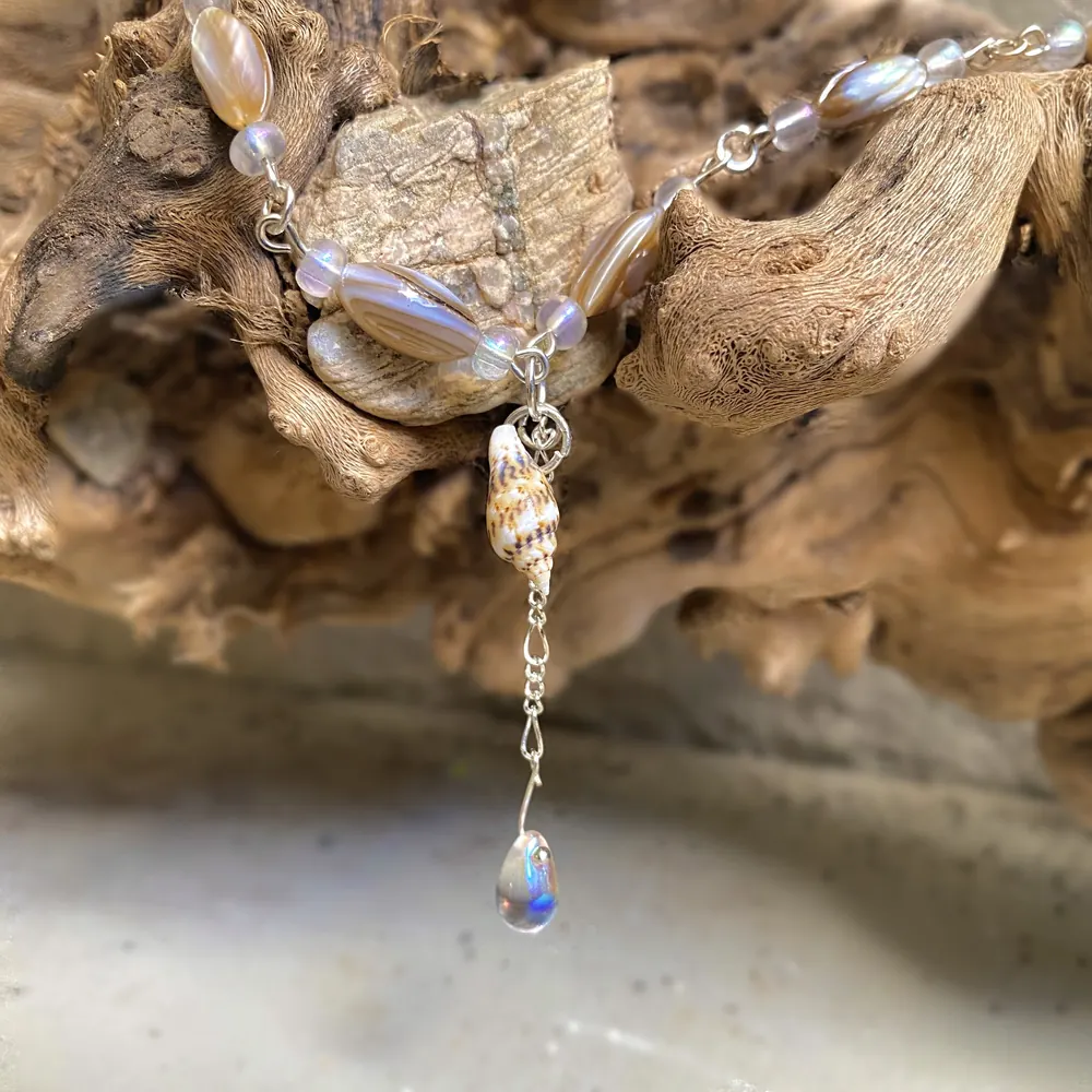 Seashell Pendant Drippy Mermaid Blessing Necklace, photo 1 of 11