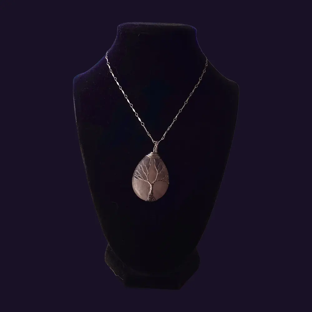 Tree of Life Wire Wrapped Rose Quartz Necklace, photo 1 of 6